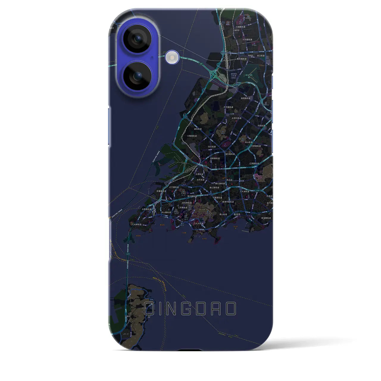 【青島(中華人民共和国)】地図柄iPhoneケース(バックカバータイプ)