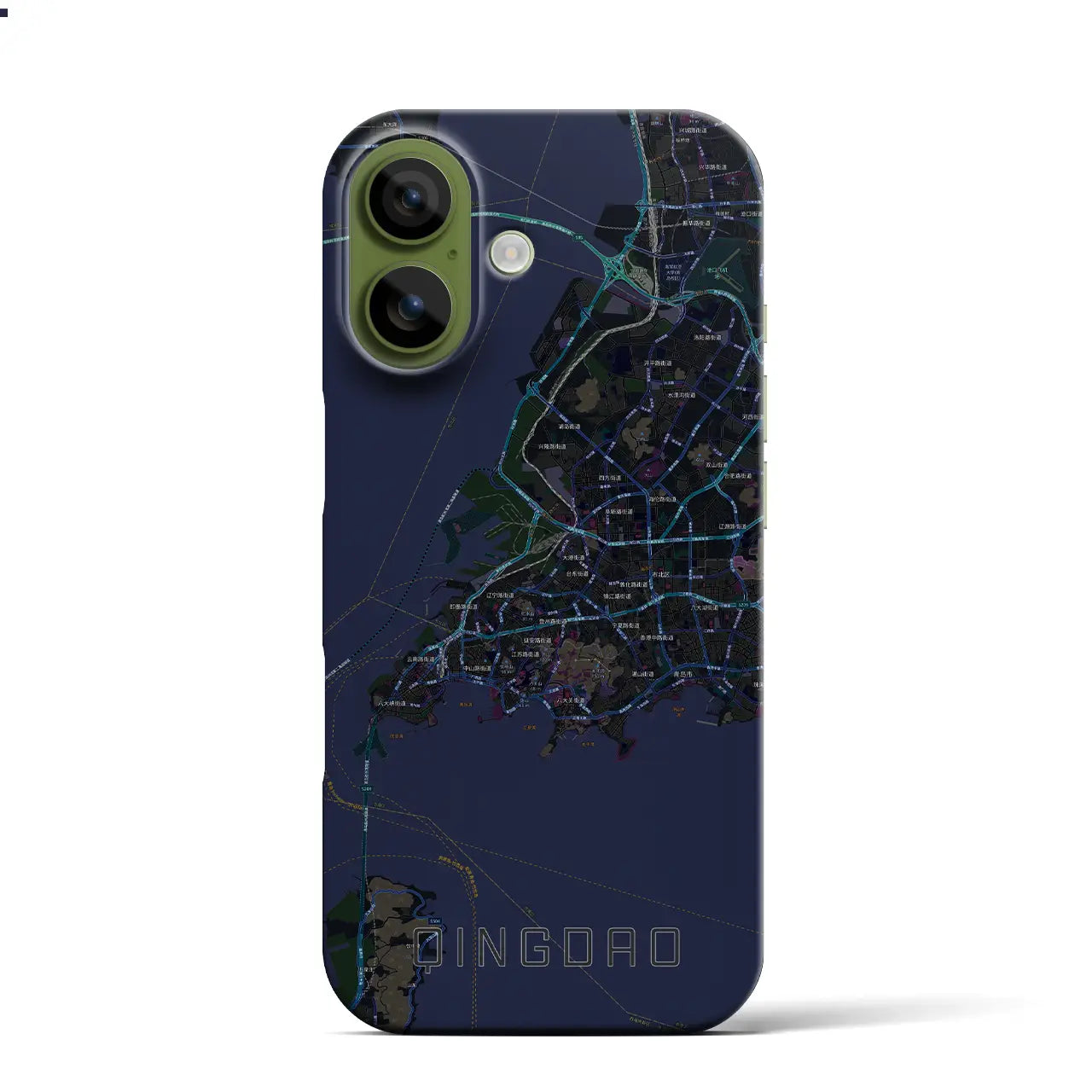 【青島(中華人民共和国)】地図柄iPhoneケース(バックカバータイプ)