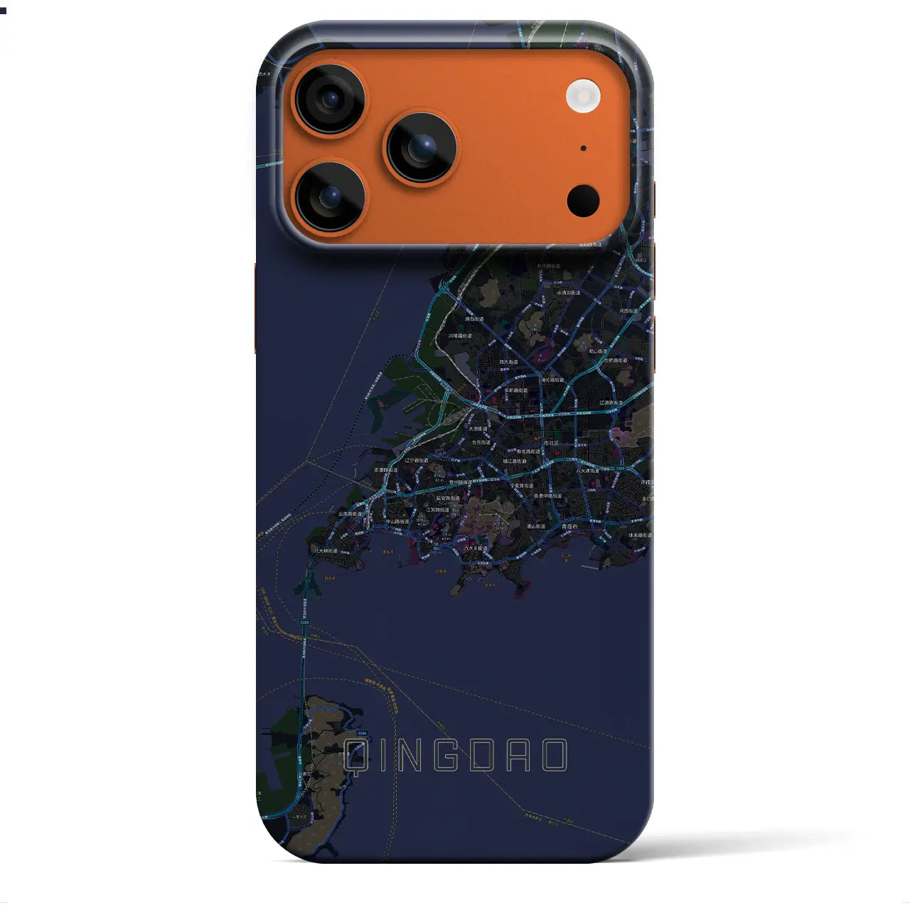 【青島(中華人民共和国)】地図柄iPhoneケース(バックカバータイプ)