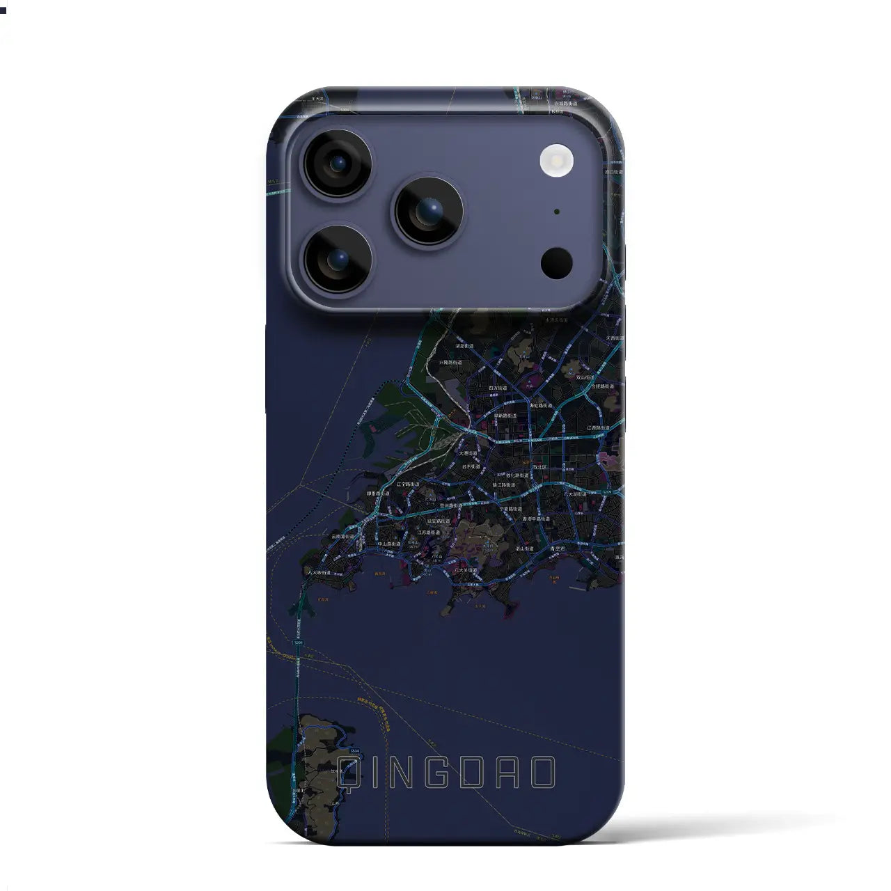 【青島(中華人民共和国)】地図柄iPhoneケース(バックカバータイプ)