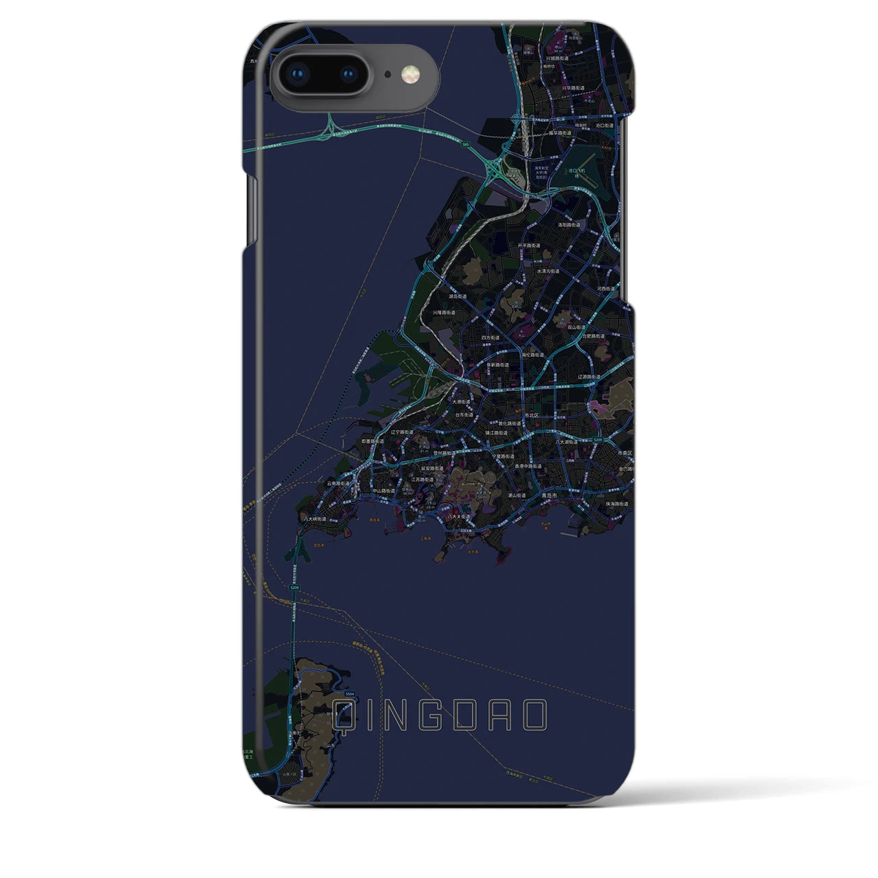 【青島(中華人民共和国)】地図柄iPhoneケース(バックカバータイプ)