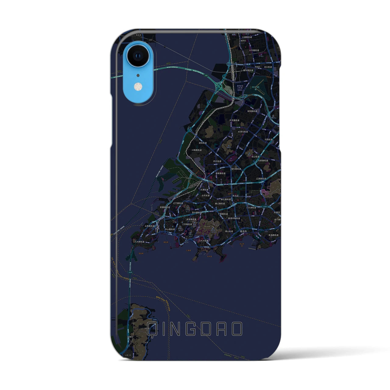 【青島(中華人民共和国)】地図柄iPhoneケース(バックカバータイプ)