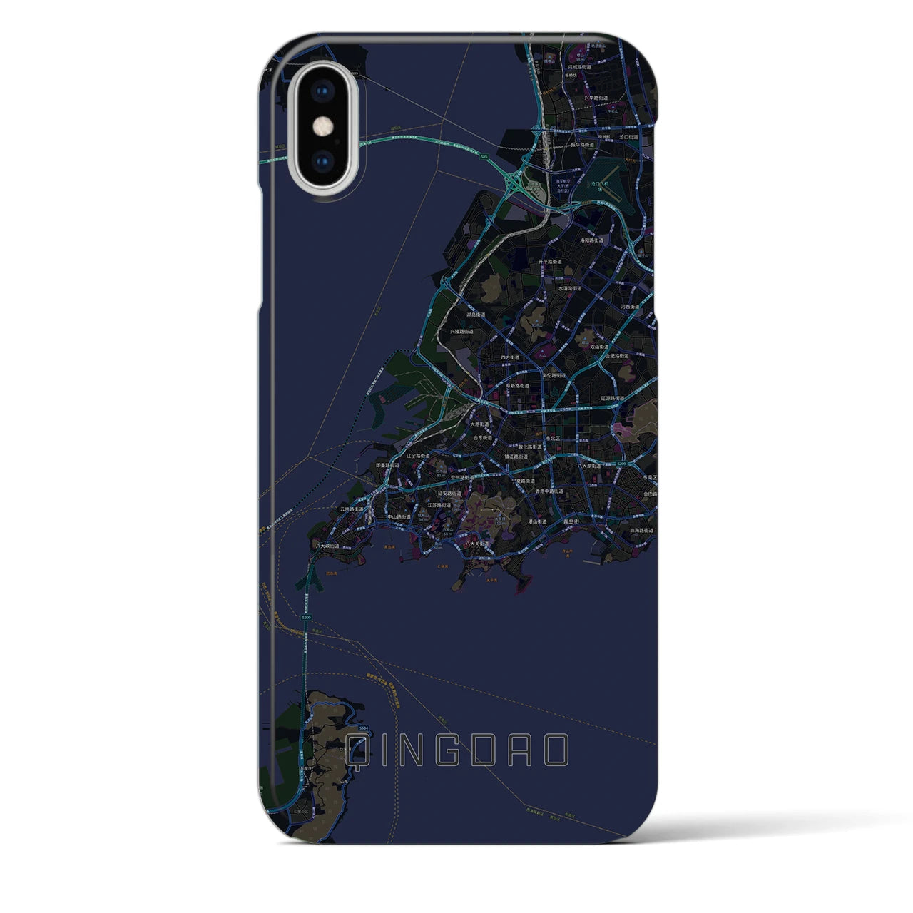 【青島(中華人民共和国)】地図柄iPhoneケース(バックカバータイプ)