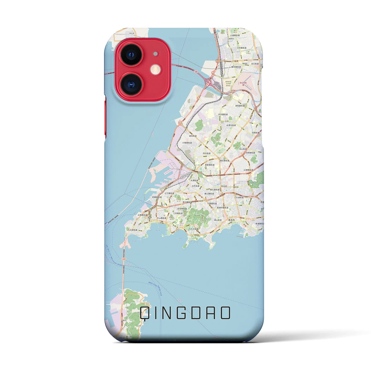 【青島(中華人民共和国)】地図柄iPhoneケース(バックカバータイプ)