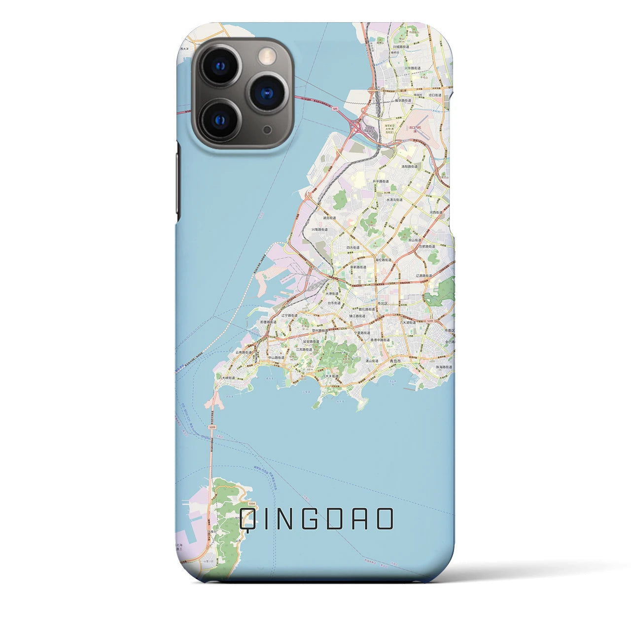 【青島(中華人民共和国)】地図柄iPhoneケース(バックカバータイプ)