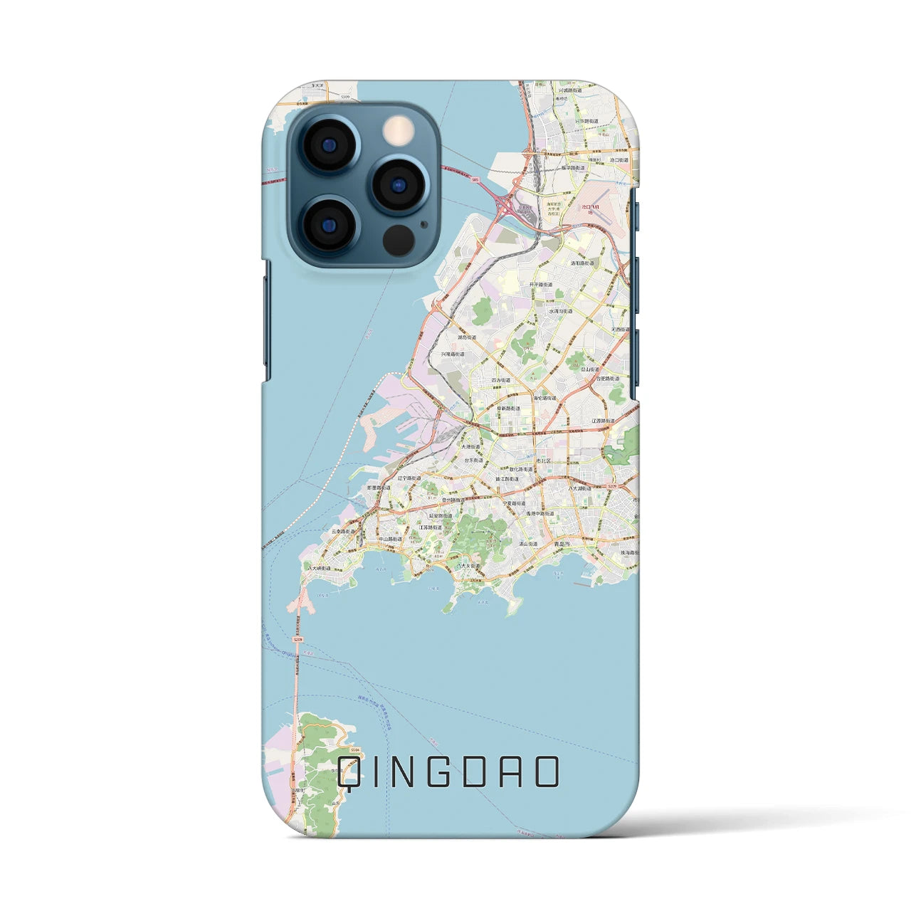 【青島(中華人民共和国)】地図柄iPhoneケース(バックカバータイプ)