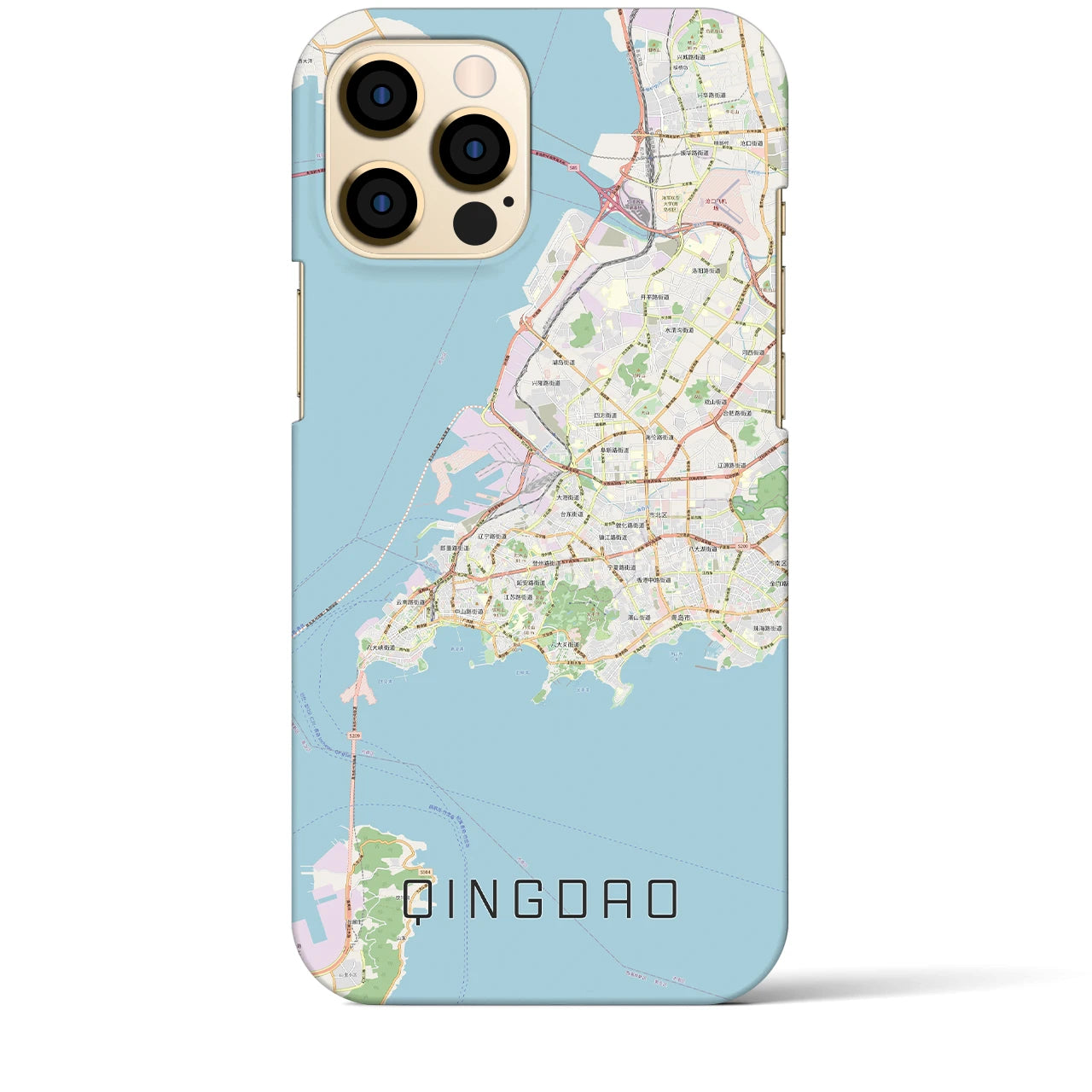【青島(中華人民共和国)】地図柄iPhoneケース(バックカバータイプ)