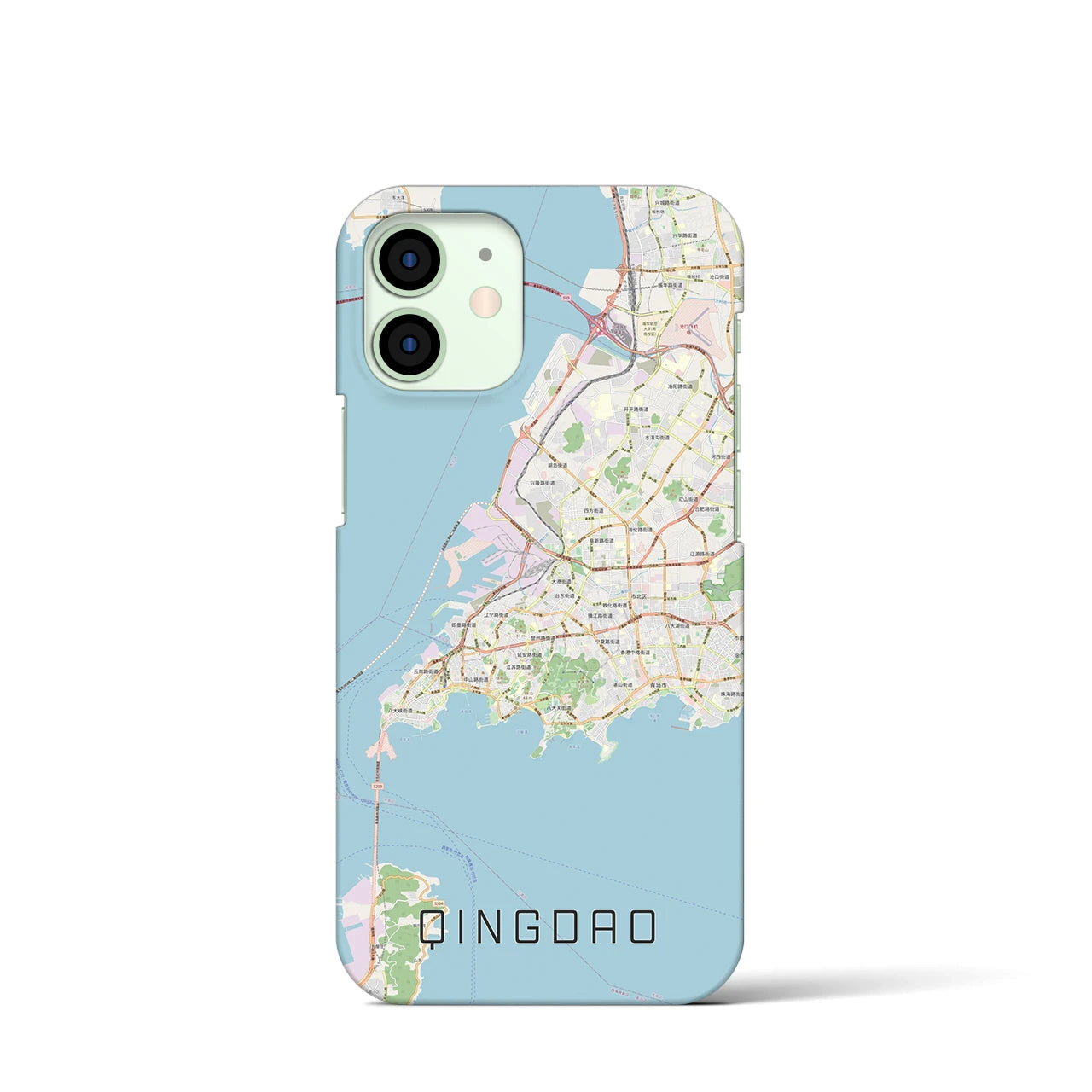 【青島(中華人民共和国)】地図柄iPhoneケース(バックカバータイプ)