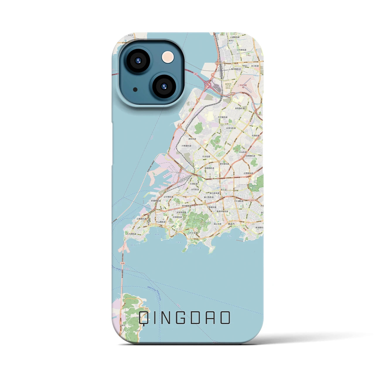 【青島(中華人民共和国)】地図柄iPhoneケース(バックカバータイプ)