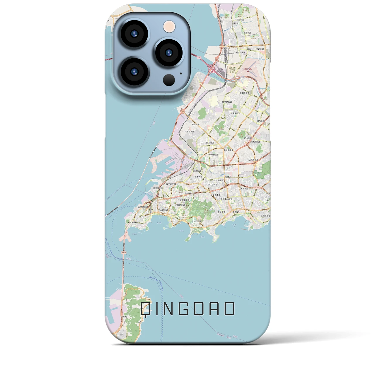 【青島(中華人民共和国)】地図柄iPhoneケース(バックカバータイプ)