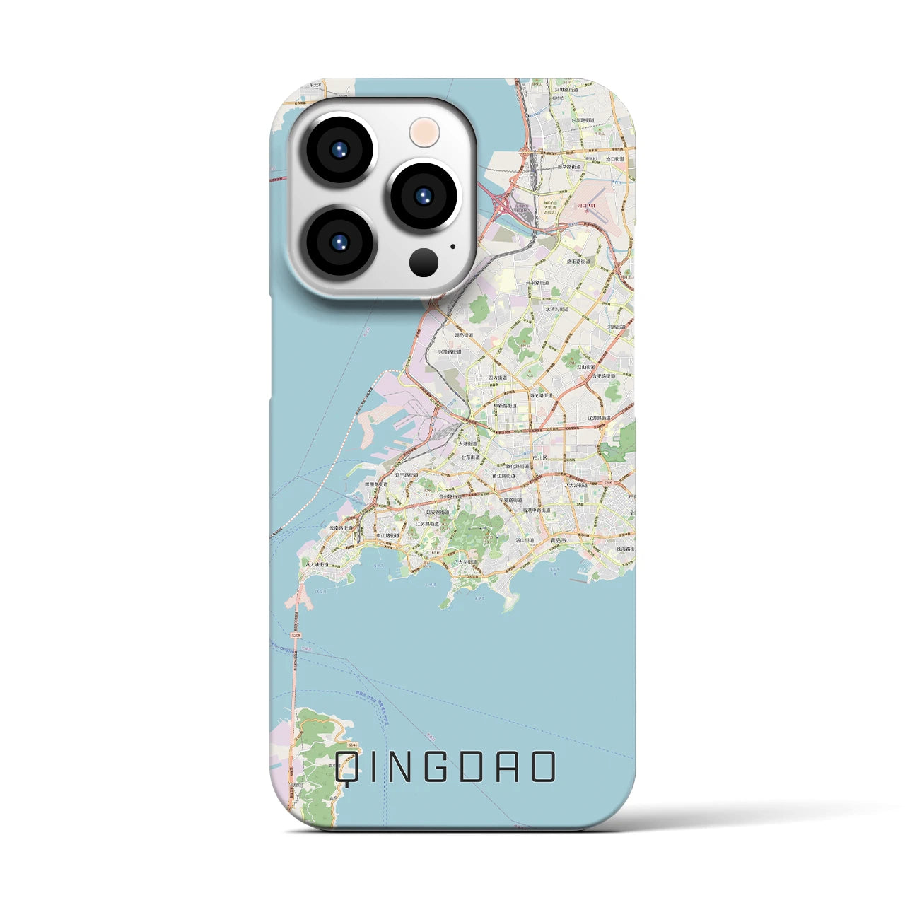 【青島(中華人民共和国)】地図柄iPhoneケース(バックカバータイプ)