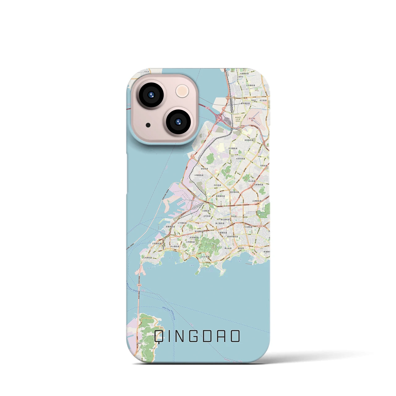 【青島(中華人民共和国)】地図柄iPhoneケース(バックカバータイプ)