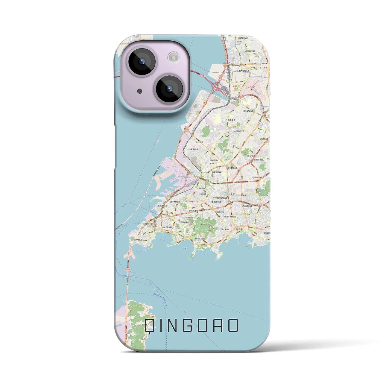 【青島(中華人民共和国)】地図柄iPhoneケース(バックカバータイプ)