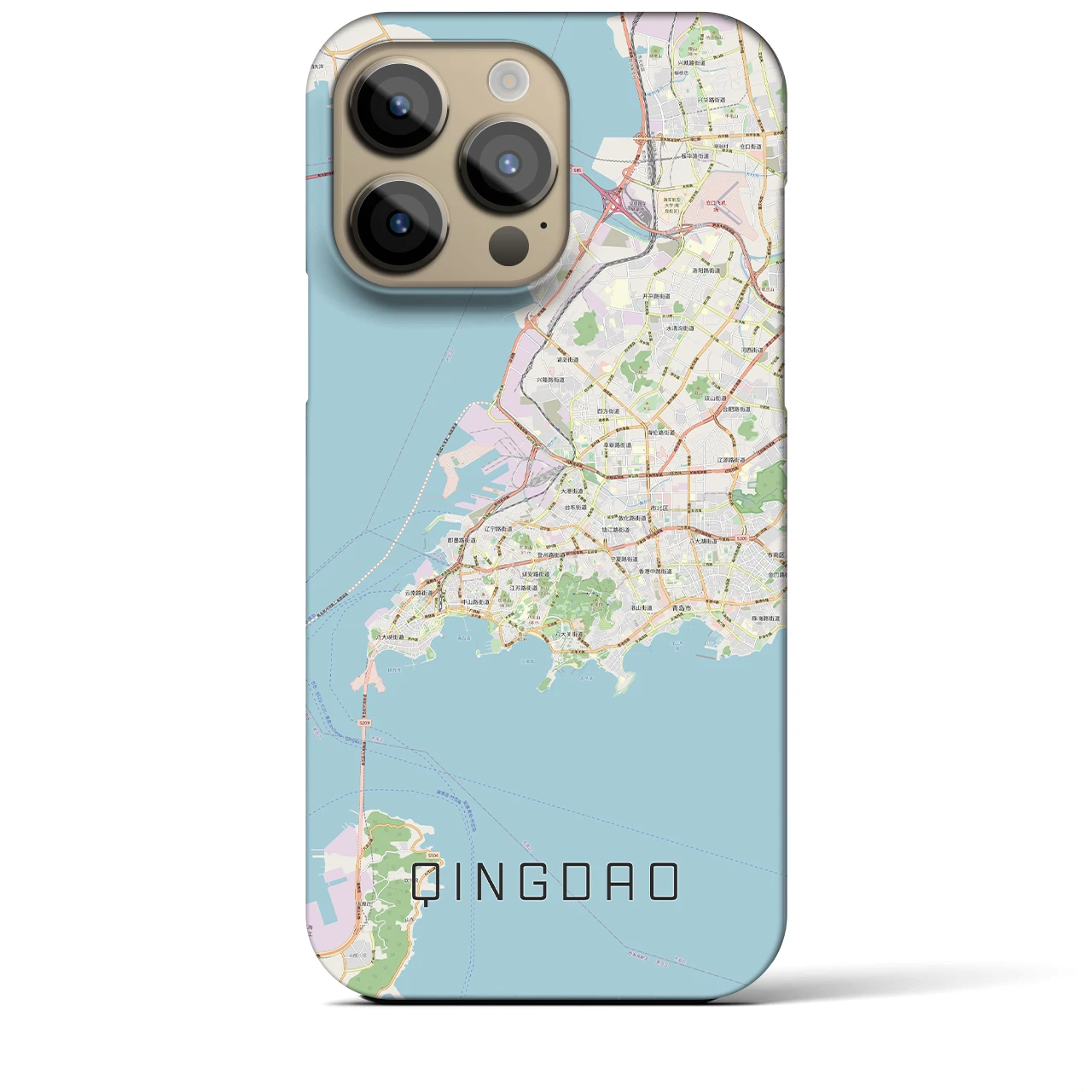 【青島(中華人民共和国)】地図柄iPhoneケース(バックカバータイプ)