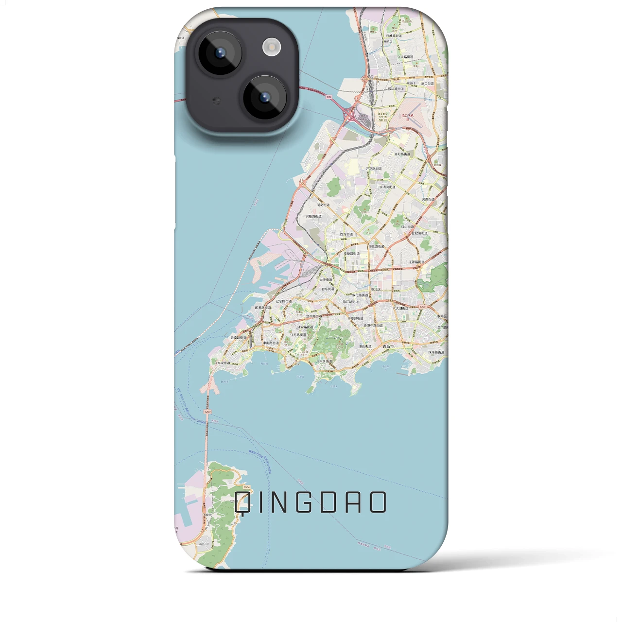 【青島(中華人民共和国)】地図柄iPhoneケース(バックカバータイプ)