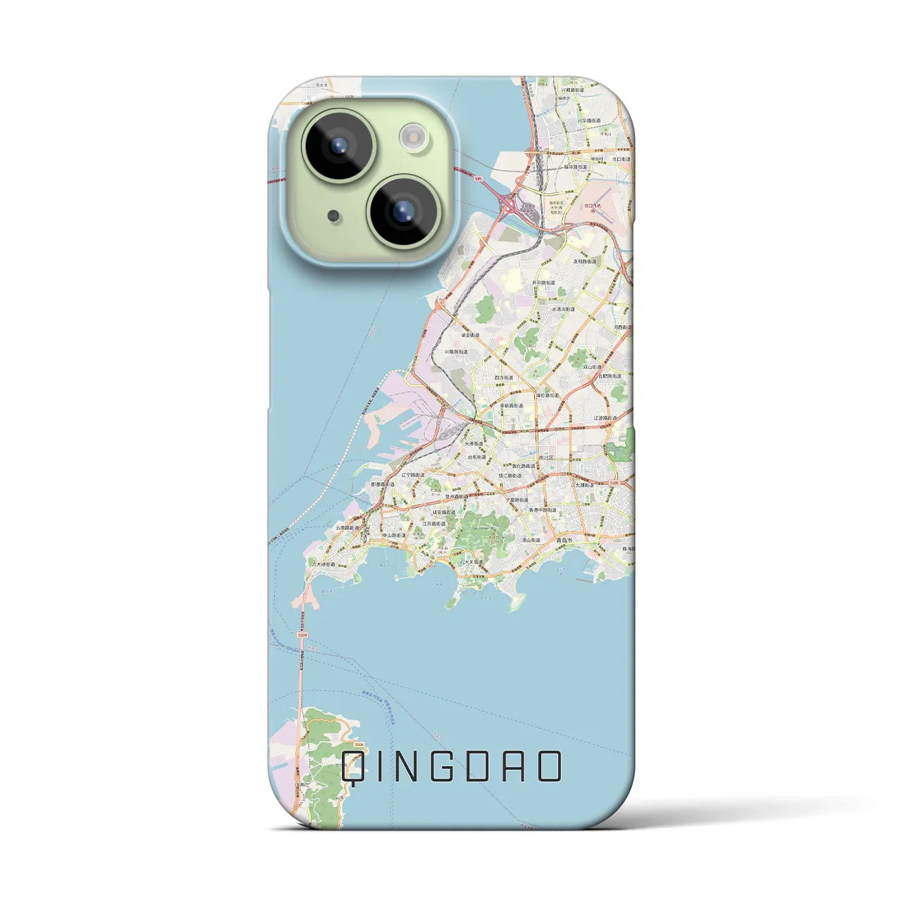 【青島(中華人民共和国)】地図柄iPhoneケース(バックカバータイプ)