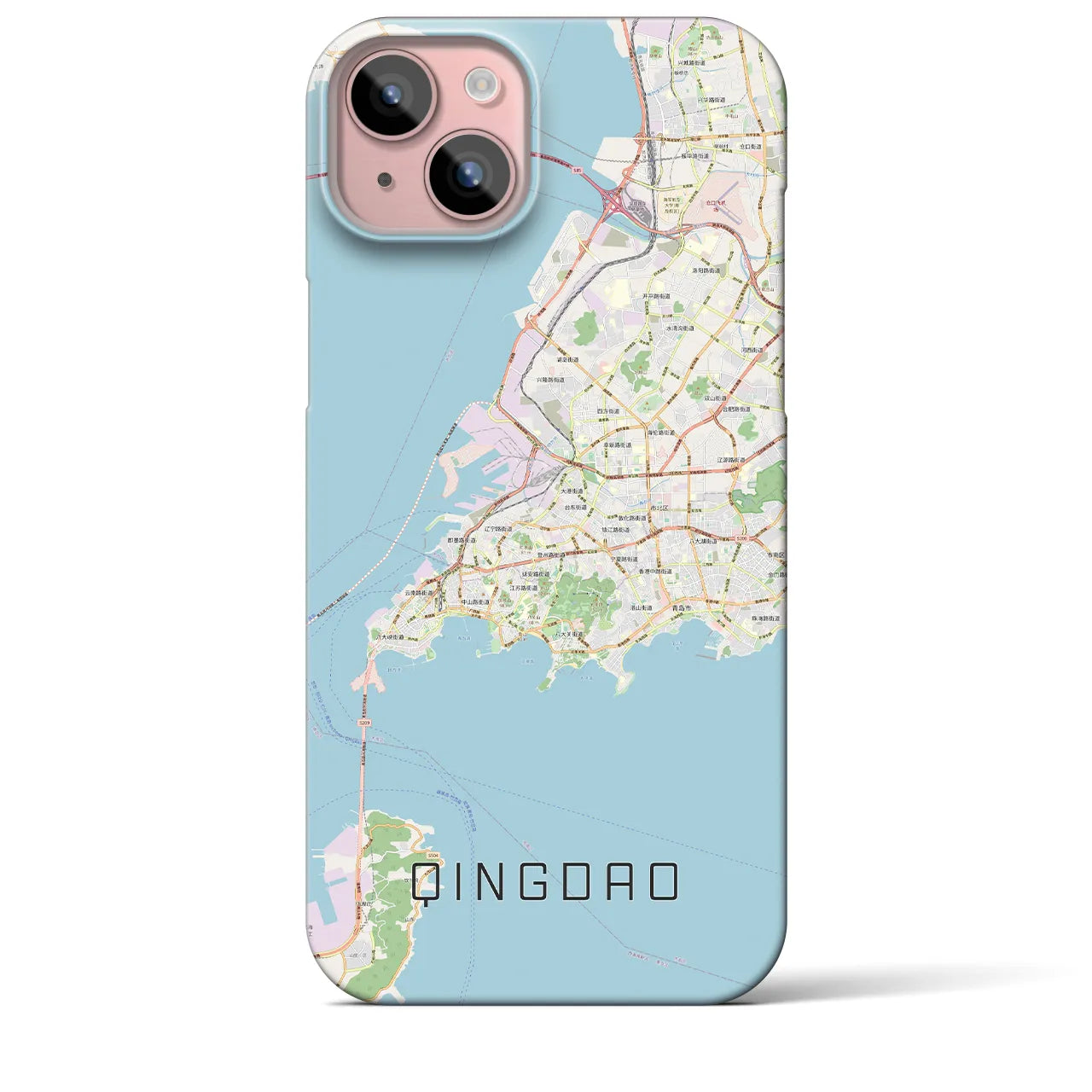 【青島(中華人民共和国)】地図柄iPhoneケース(バックカバータイプ)