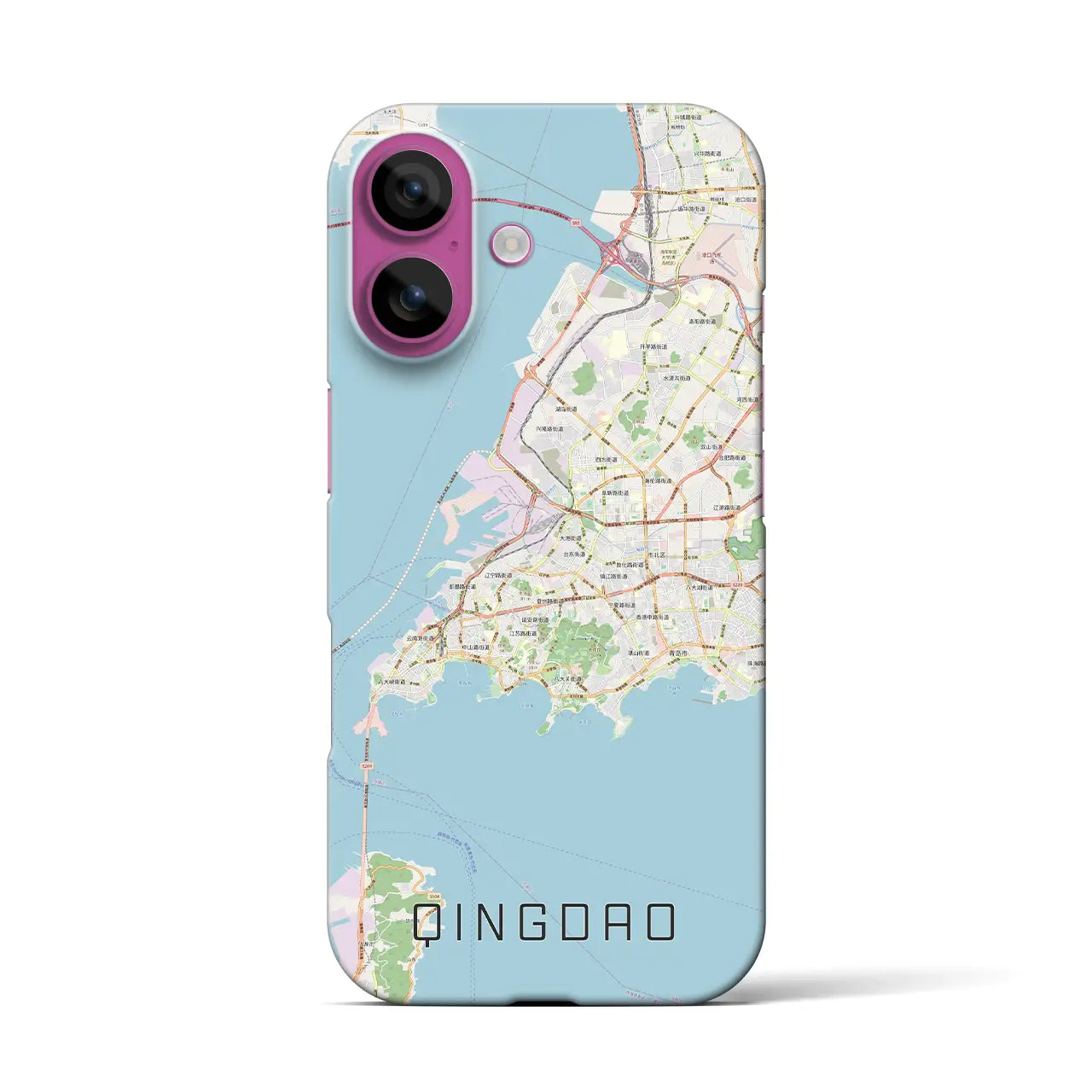 【青島(中華人民共和国)】地図柄iPhoneケース(バックカバータイプ)