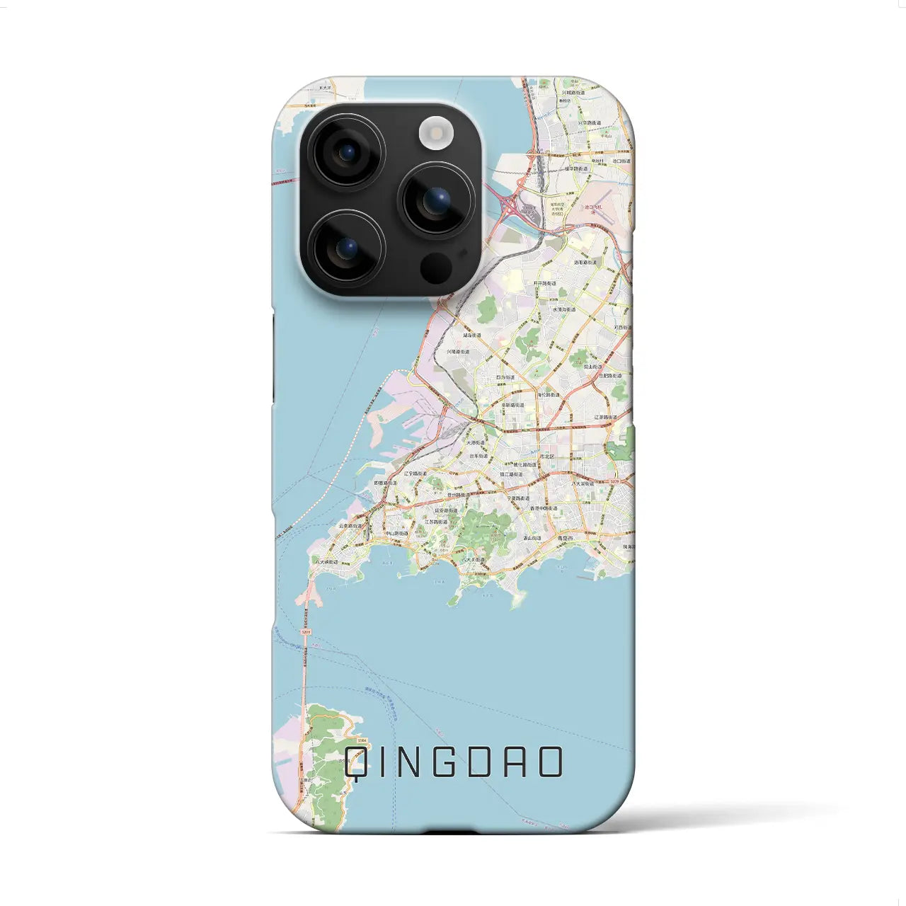 【青島(中華人民共和国)】地図柄iPhoneケース(バックカバータイプ)