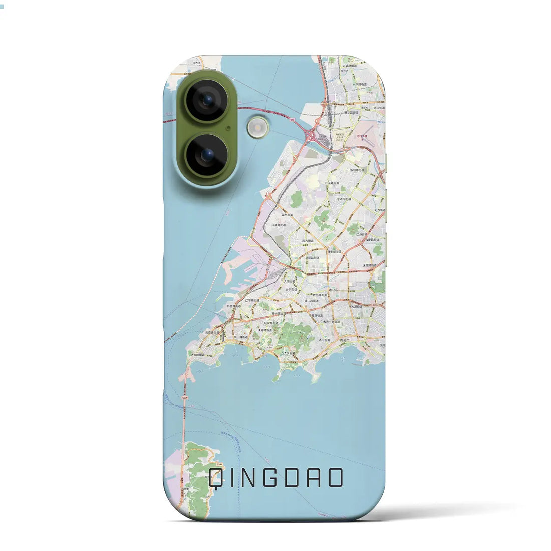 【青島(中華人民共和国)】地図柄iPhoneケース(バックカバータイプ)ナチュラル・iPhone 17 Pro Max 用