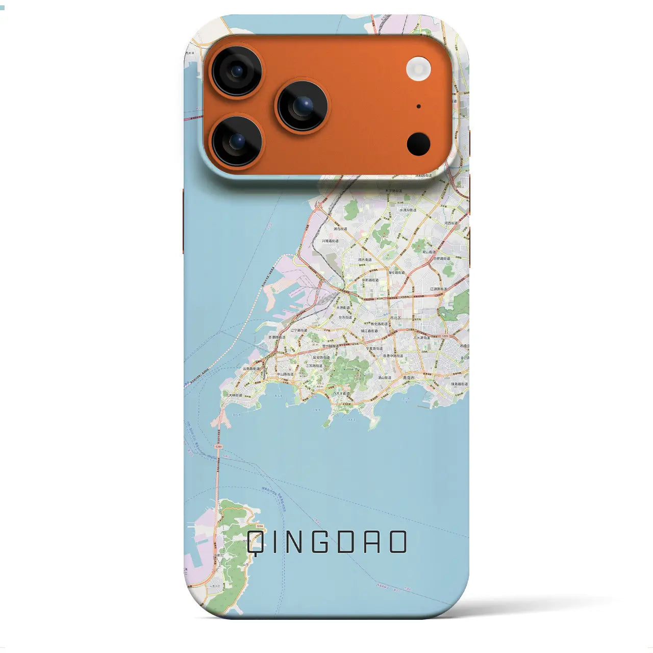 【青島(中華人民共和国)】地図柄iPhoneケース(バックカバータイプ)