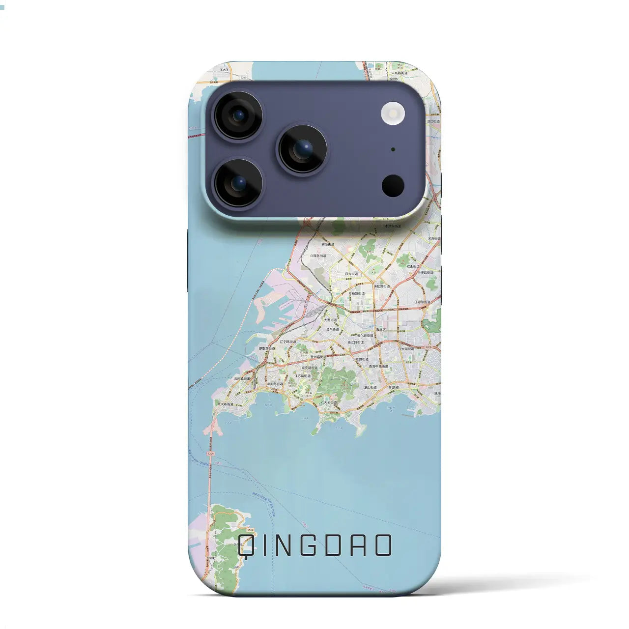 【青島(中華人民共和国)】地図柄iPhoneケース(バックカバータイプ)