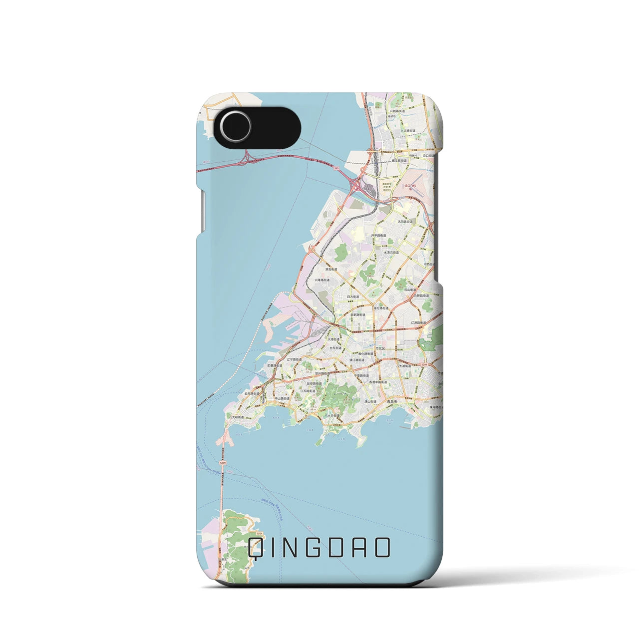 【青島(中華人民共和国)】地図柄iPhoneケース(バックカバータイプ)