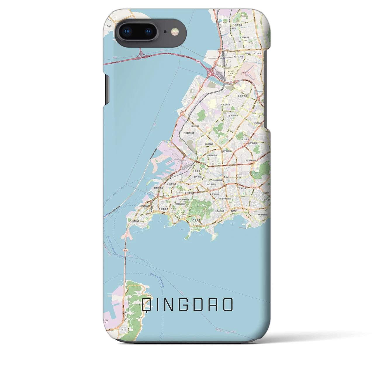 【青島(中華人民共和国)】地図柄iPhoneケース(バックカバータイプ)