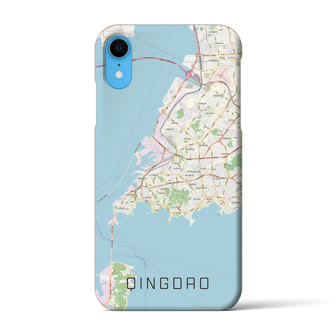 【青島(中華人民共和国)】地図柄iPhoneケース(バックカバータイプ)