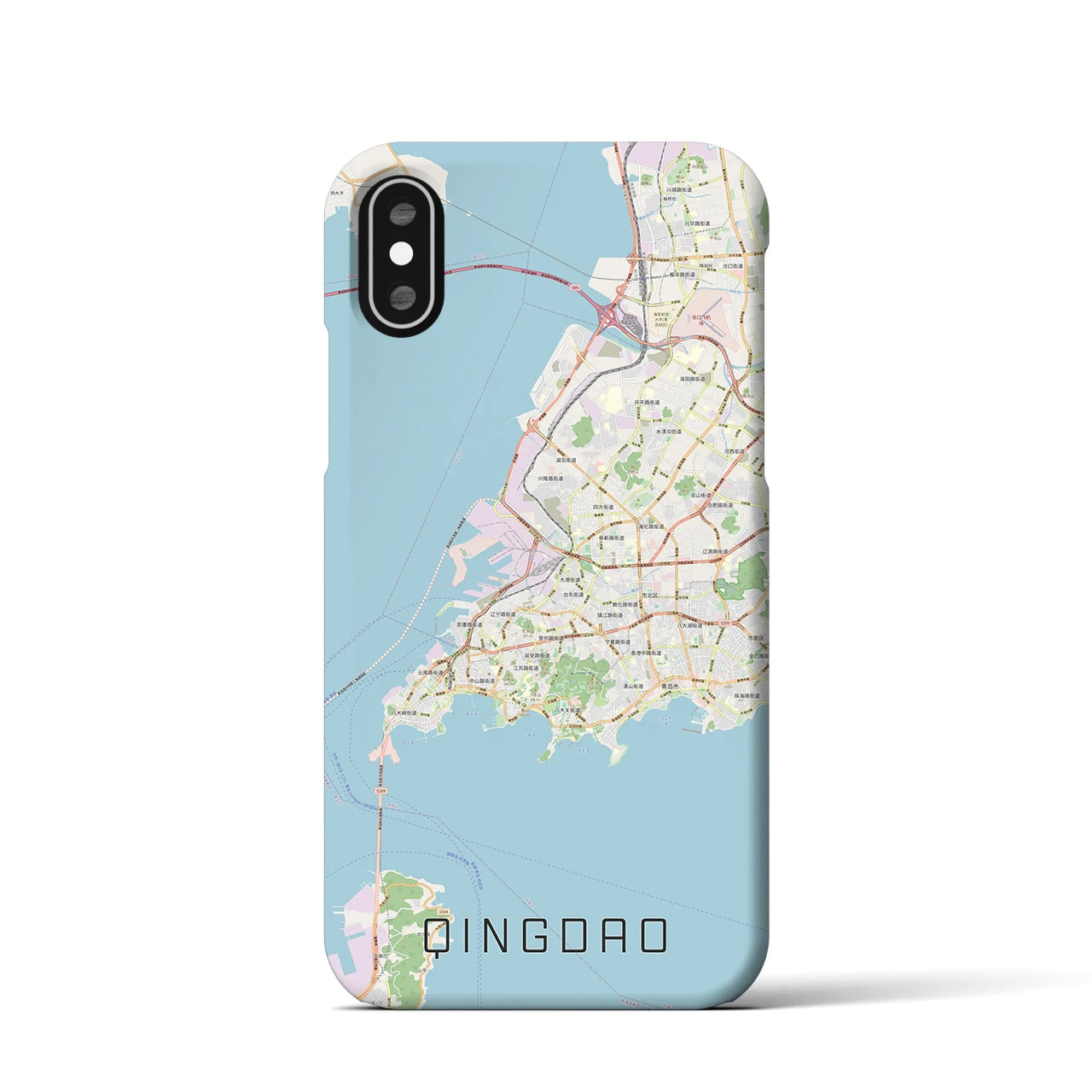 【青島(中華人民共和国)】地図柄iPhoneケース(バックカバータイプ)