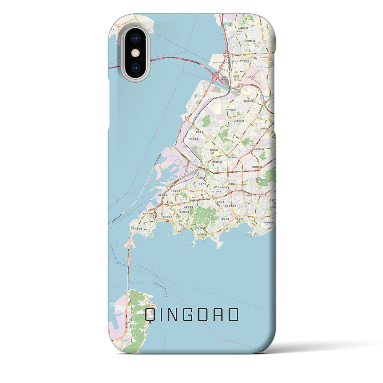 【青島(中華人民共和国)】地図柄iPhoneケース(バックカバータイプ)