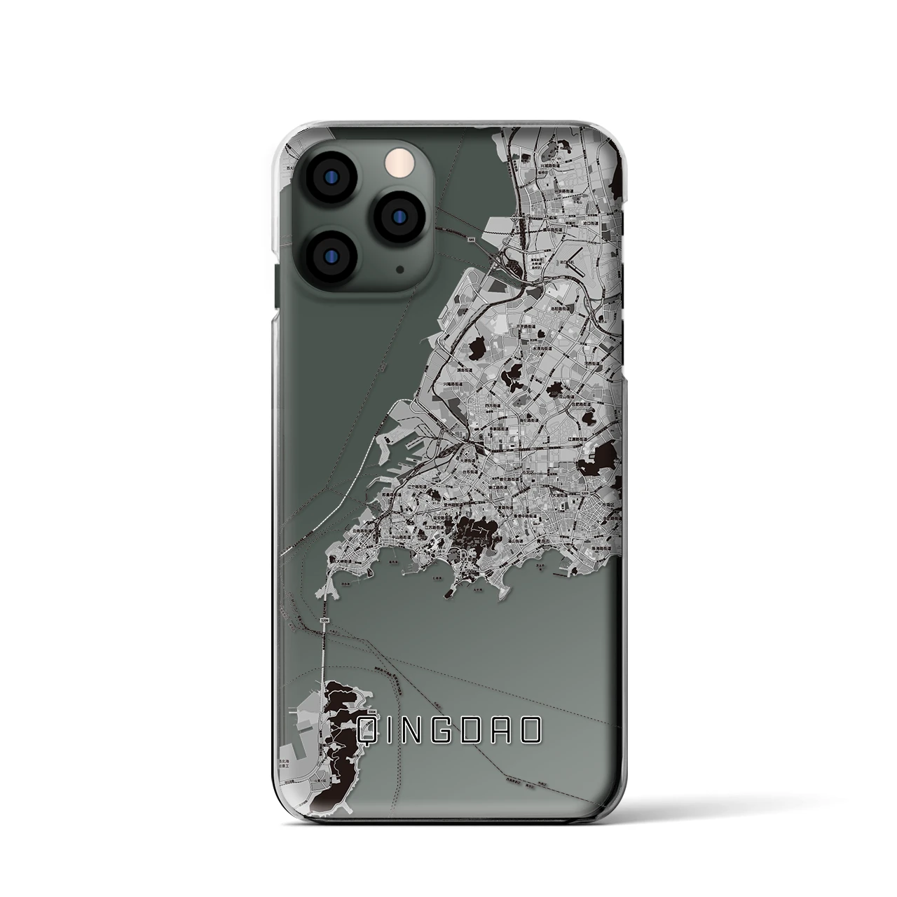 【青島(中華人民共和国)】地図柄iPhoneケース(クリアタイプ)