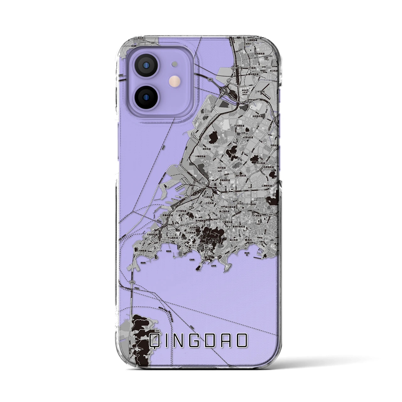 【青島(中華人民共和国)】地図柄iPhoneケース(クリアタイプ)