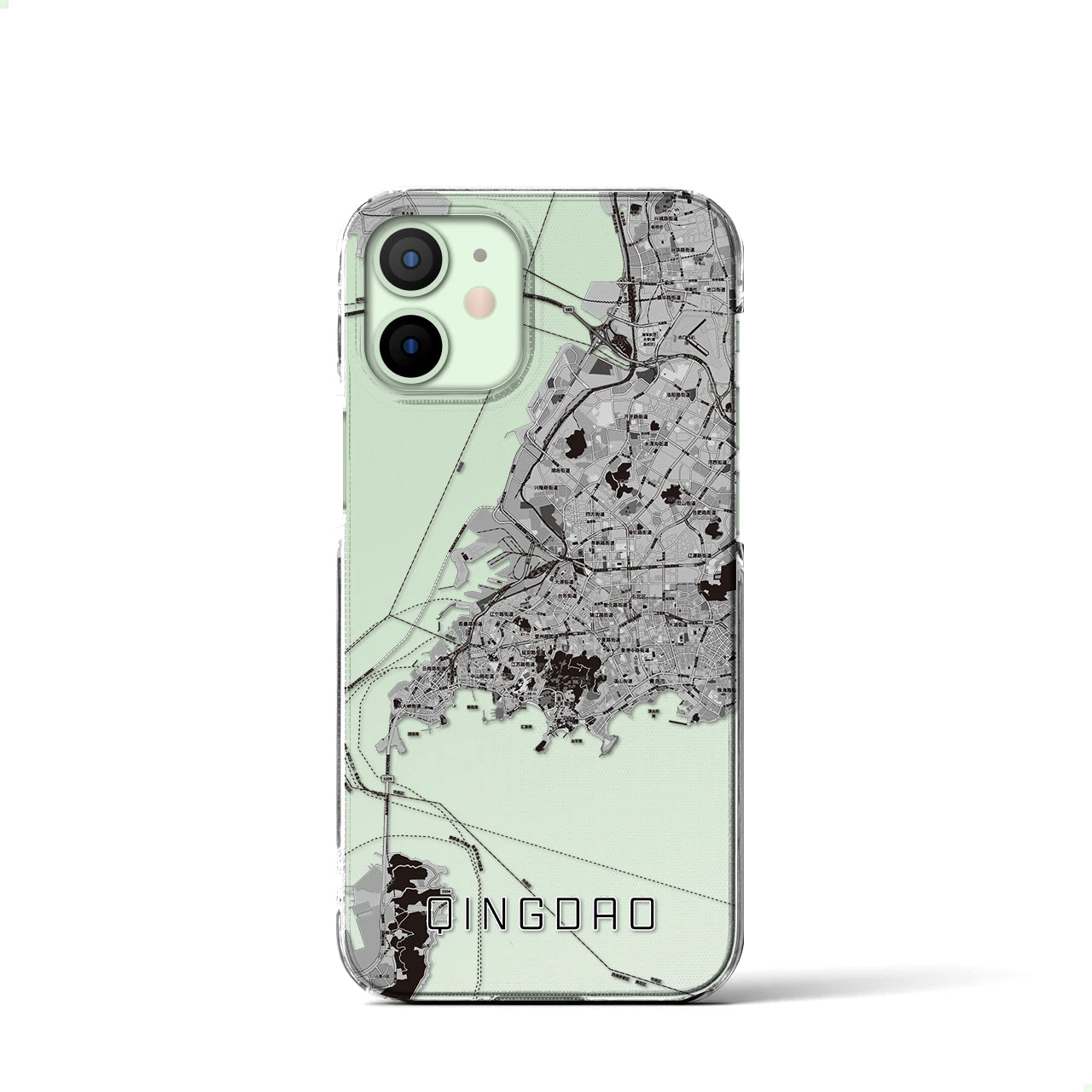 【青島(中華人民共和国)】地図柄iPhoneケース(クリアタイプ)