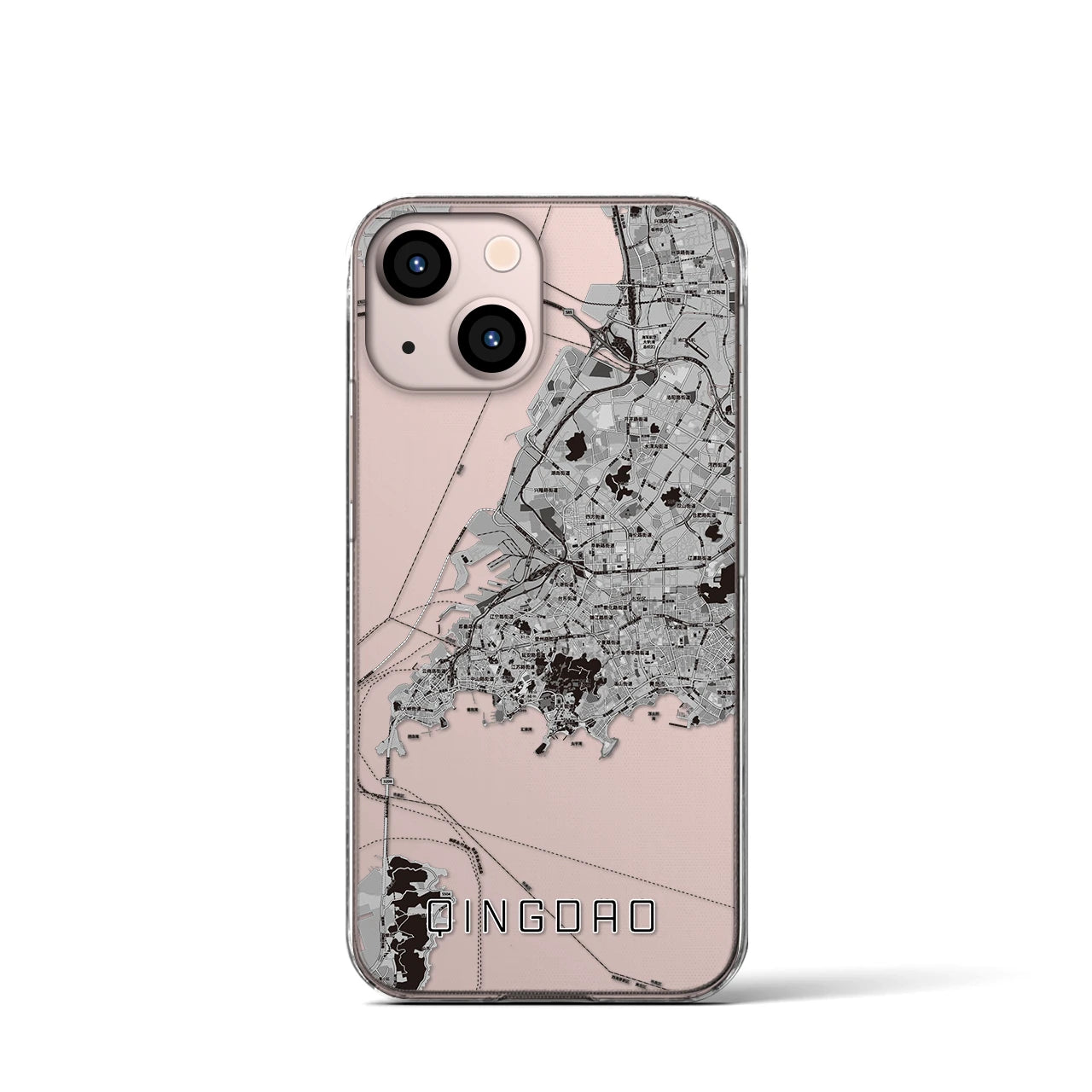 【青島(中華人民共和国)】地図柄iPhoneケース(クリアタイプ)