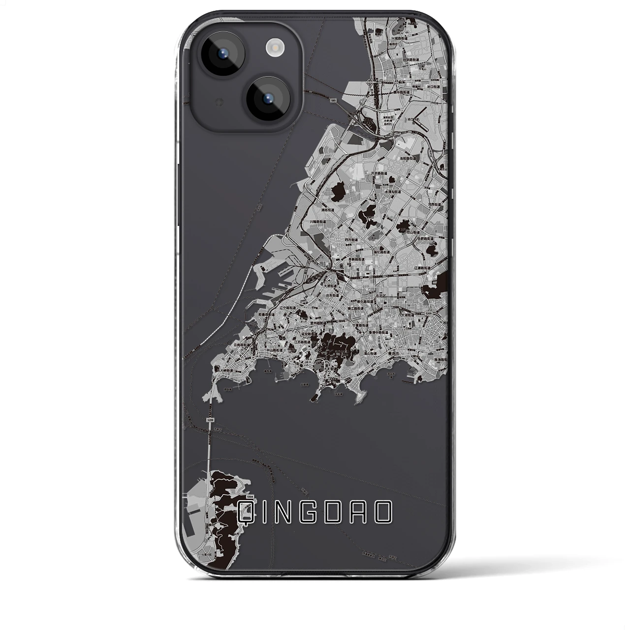 【青島(中華人民共和国)】地図柄iPhoneケース(クリアタイプ)