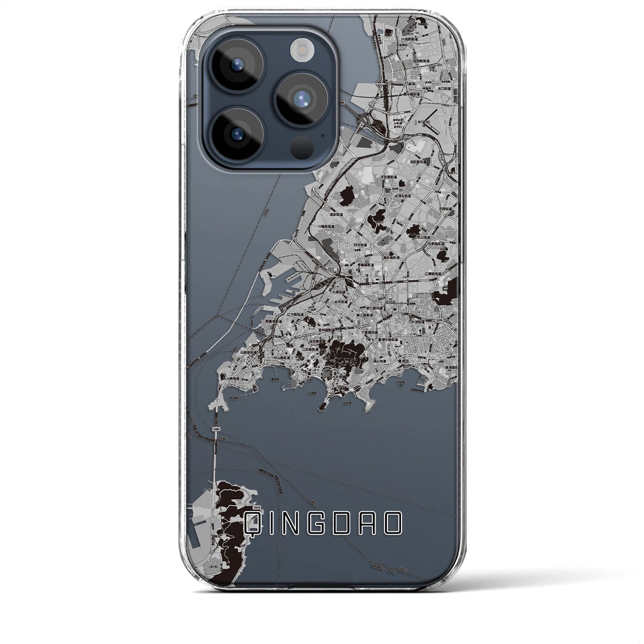 【青島(中華人民共和国)】地図柄iPhoneケース(クリアタイプ)