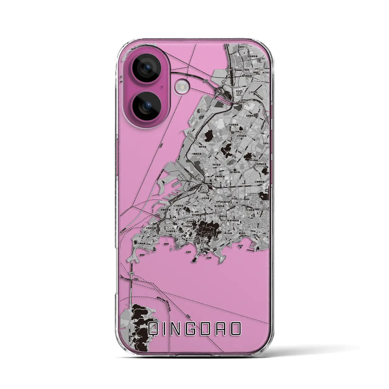 【青島(中華人民共和国)】地図柄iPhoneケース(クリアタイプ)