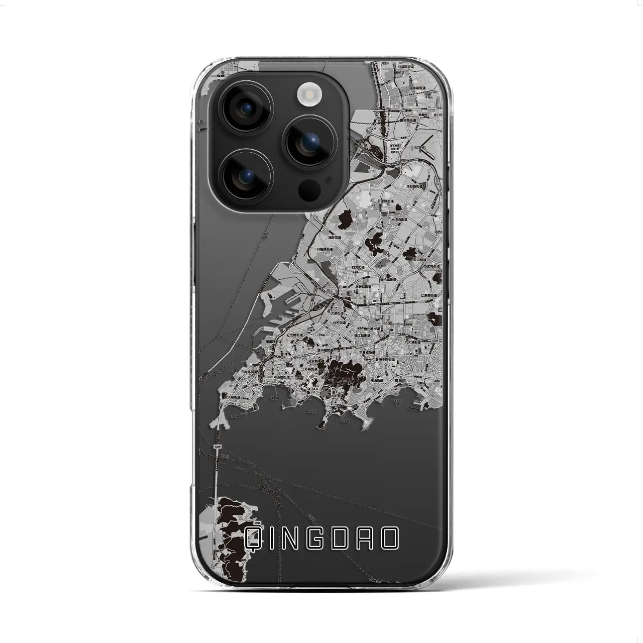 【青島(中華人民共和国)】地図柄iPhoneケース(クリアタイプ)