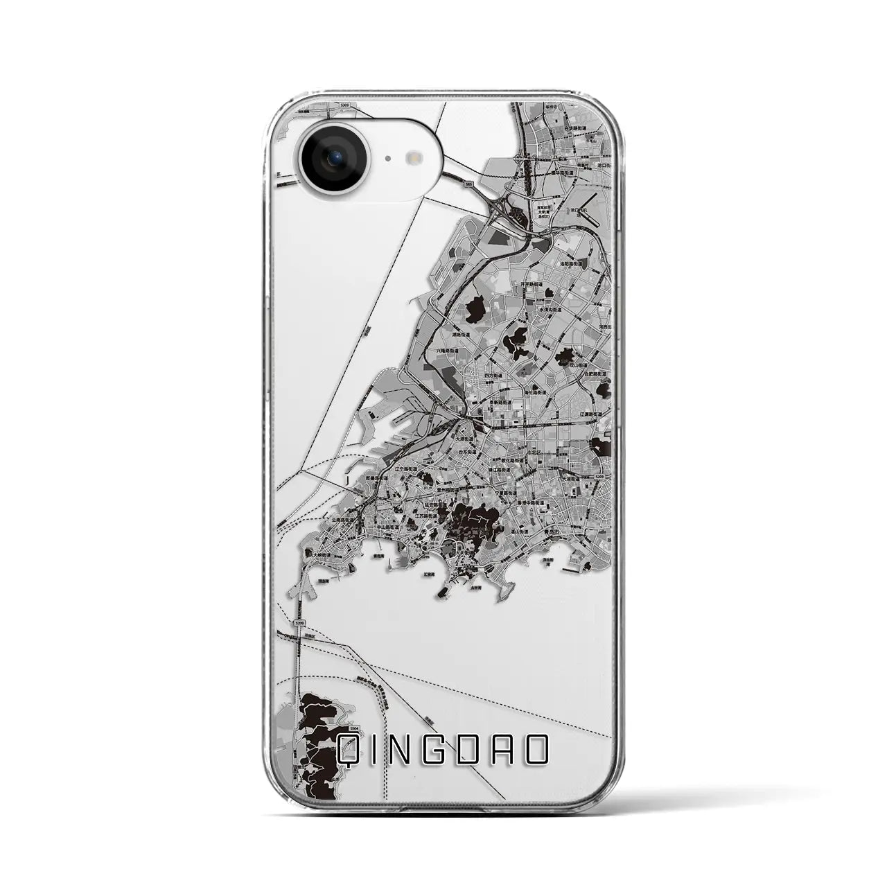 【青島(中華人民共和国)】地図柄iPhoneケース(クリアタイプ)