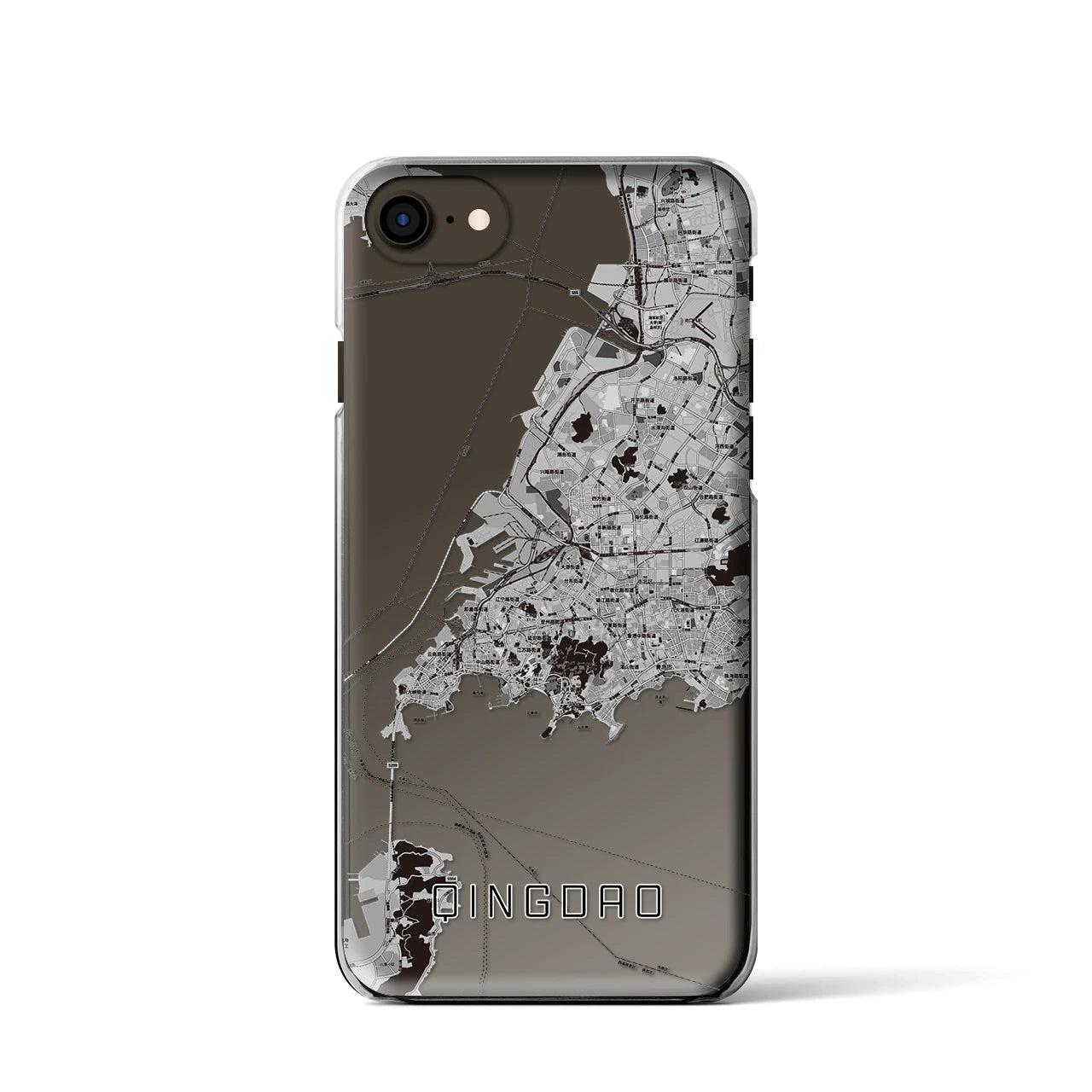 【青島(中華人民共和国)】地図柄iPhoneケース(クリアタイプ)