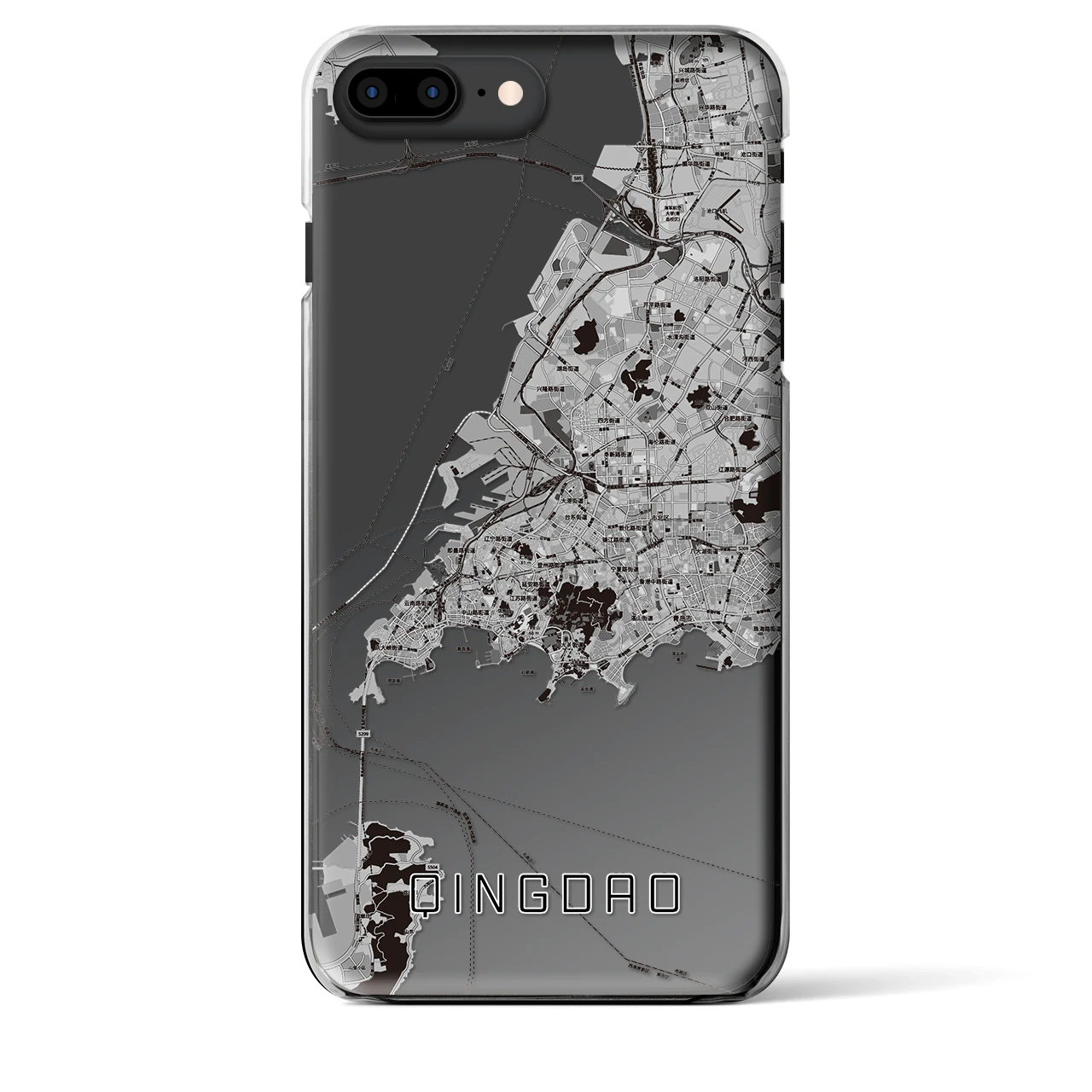 【青島(中華人民共和国)】地図柄iPhoneケース(クリアタイプ)