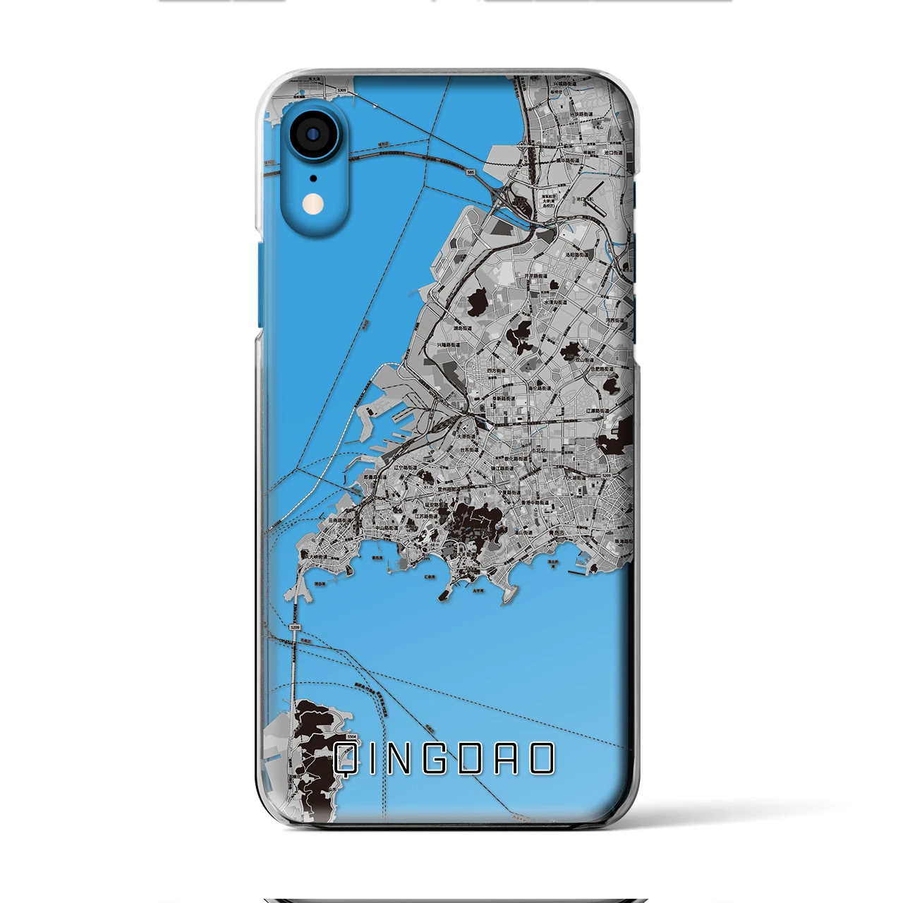 【青島(中華人民共和国)】地図柄iPhoneケース(クリアタイプ)