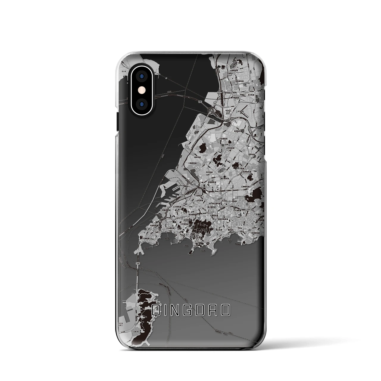【青島(中華人民共和国)】地図柄iPhoneケース(クリアタイプ)