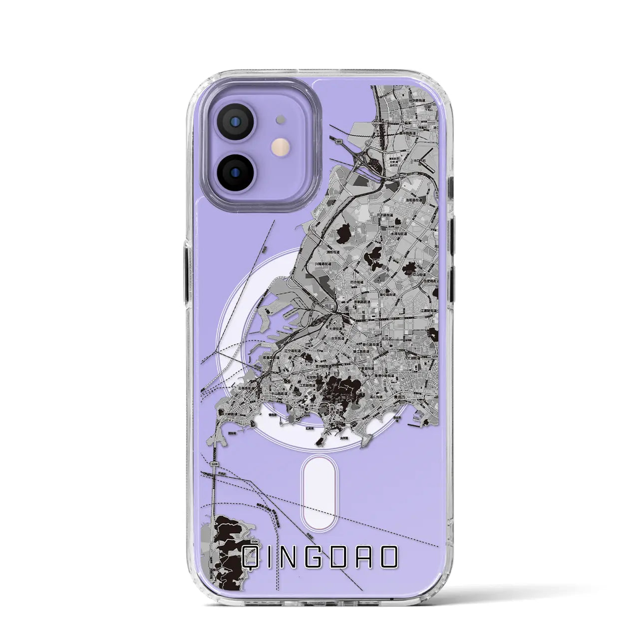 【青島(中華人民共和国)】地図柄iPhoneケース(MagSafeタイプ)