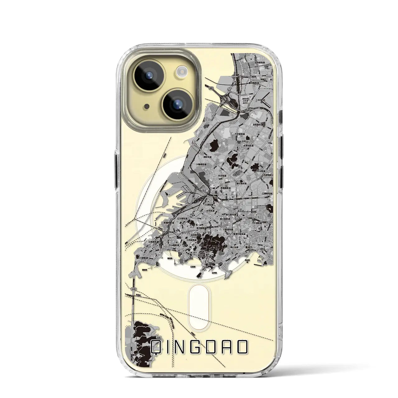 【青島(中華人民共和国)】地図柄iPhoneケース(MagSafeタイプ)