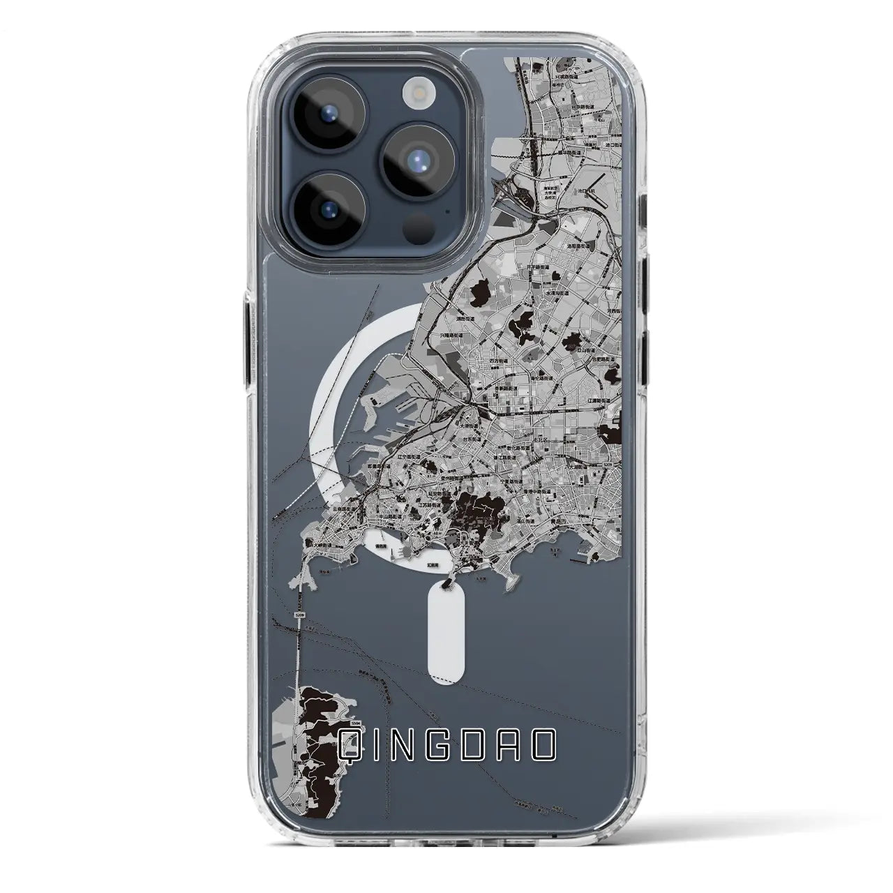 【青島(中華人民共和国)】地図柄iPhoneケース(MagSafeタイプ)