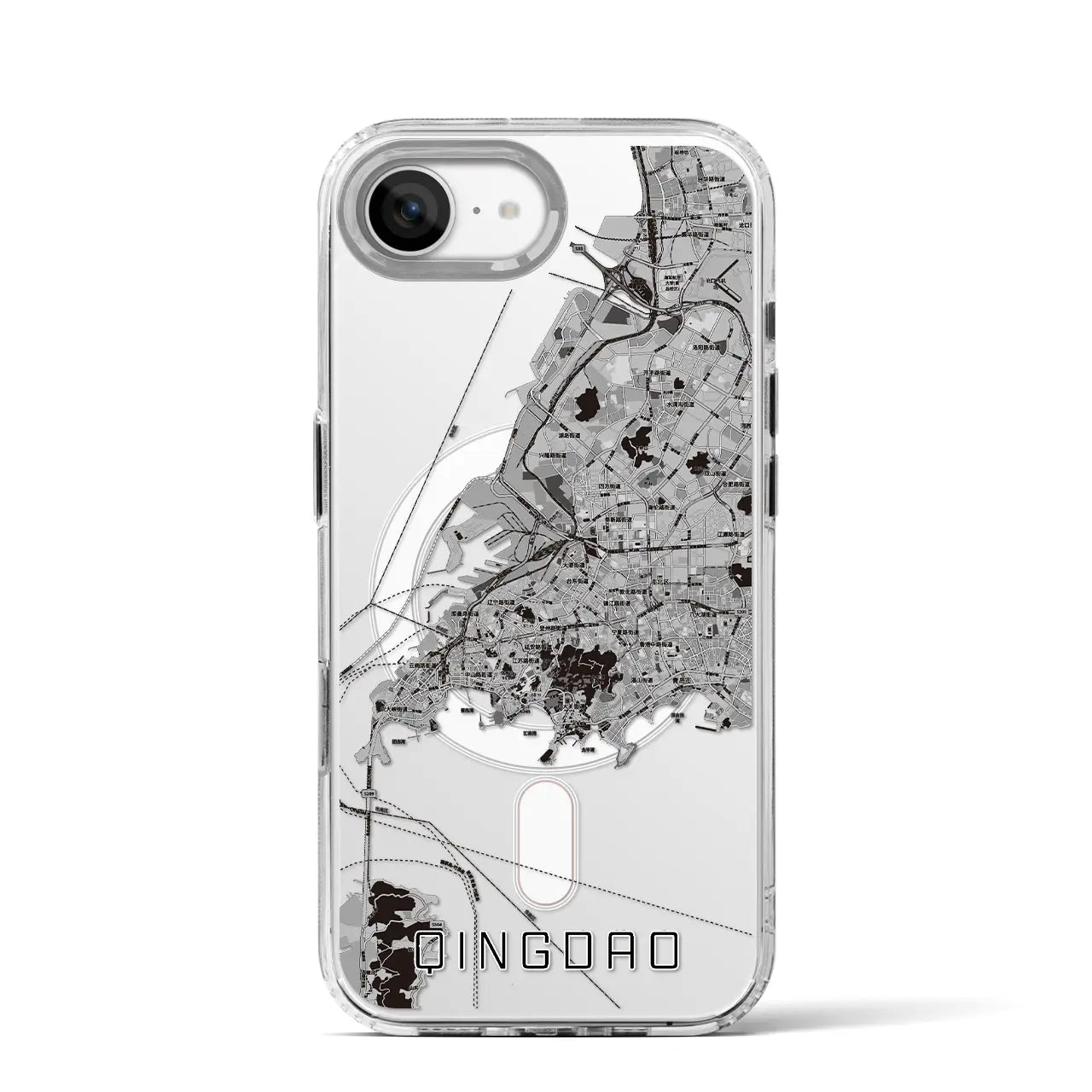 【青島(中華人民共和国)】地図柄iPhoneケース(MagSafeタイプ)