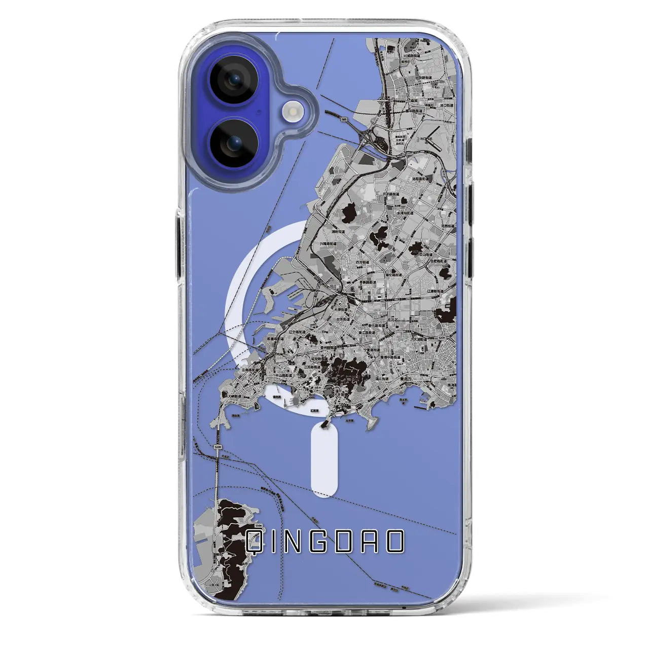 【青島(中華人民共和国)】地図柄iPhoneケース(MagSafeタイプ)