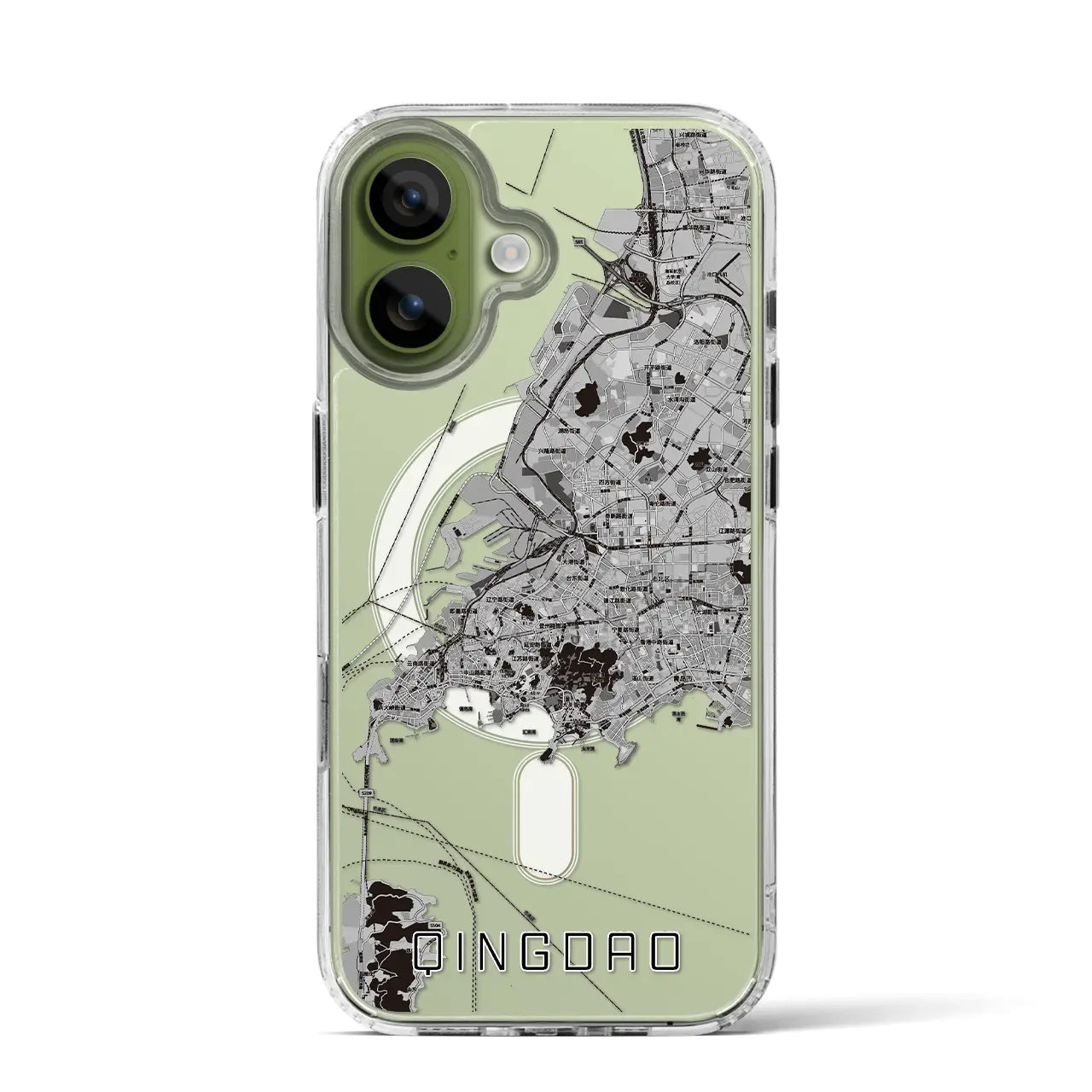 【青島(中華人民共和国)】地図柄iPhoneケース(MagSafeタイプ)
